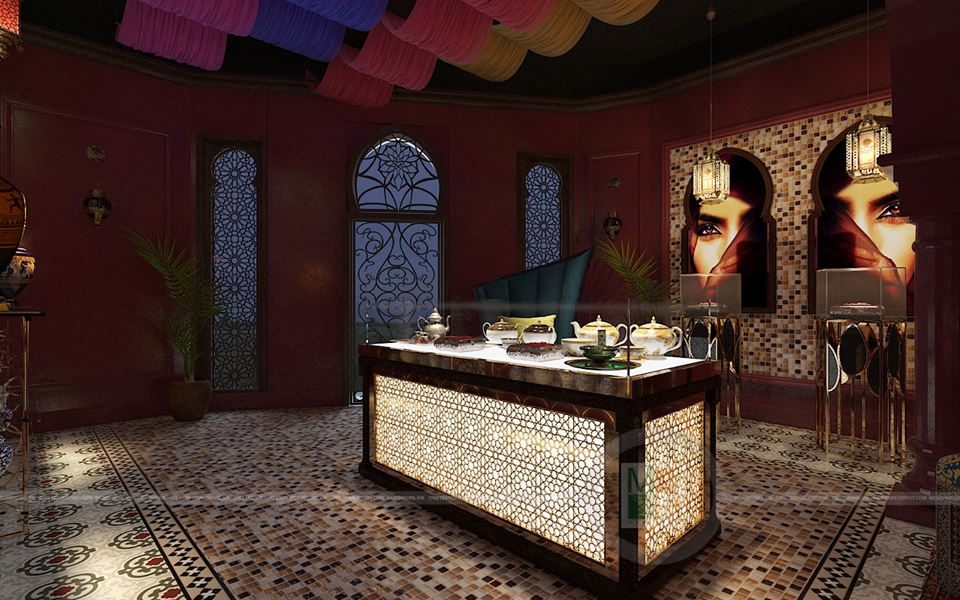 Thiết kế nội thất showroom Saffron chuyên thảo dược quý cho sức khỏe và làm đẹp từ Iran